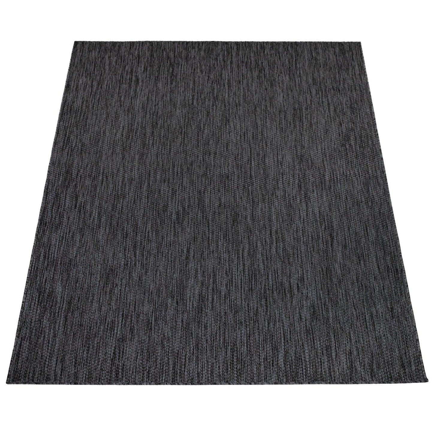 Solid Outdoor Rug for Patio or Balcony weatherproof in Mottled Anthracite-4