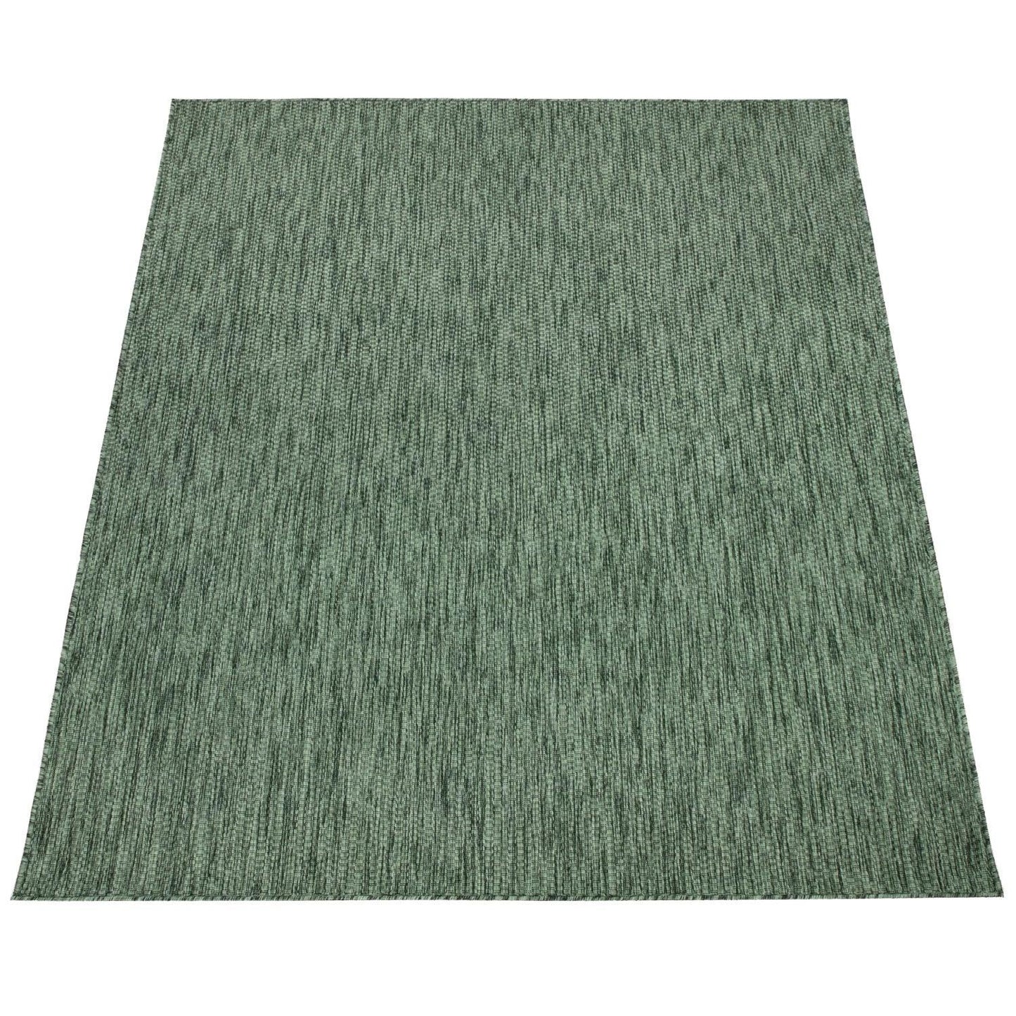Solid Outdoor Rug for Patio or Balcony weatherproof in Mottled Dark Green-4