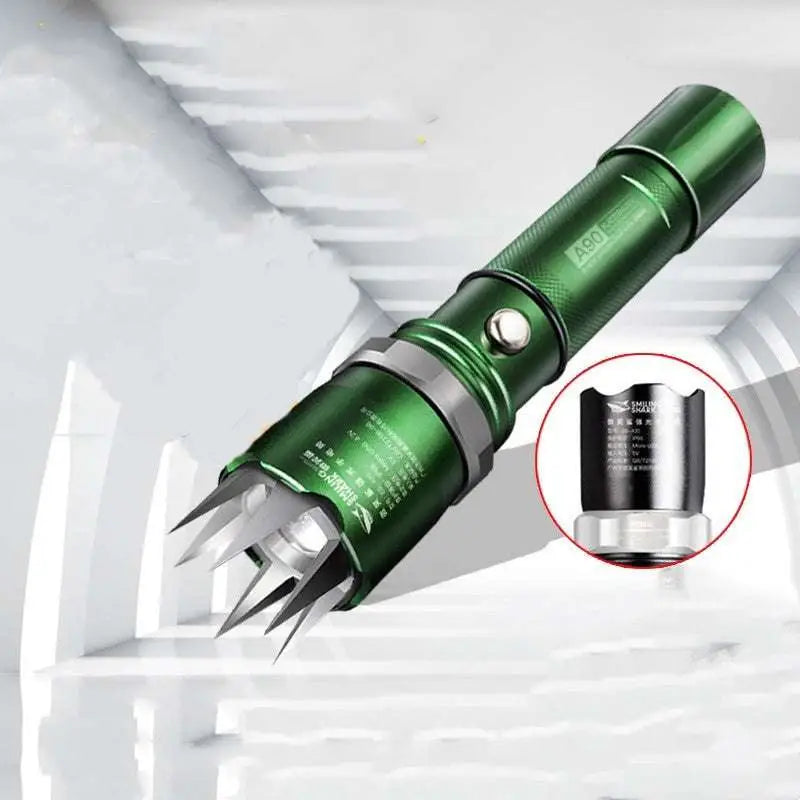 Spiked Tactical Self-Defense LED Flashlight