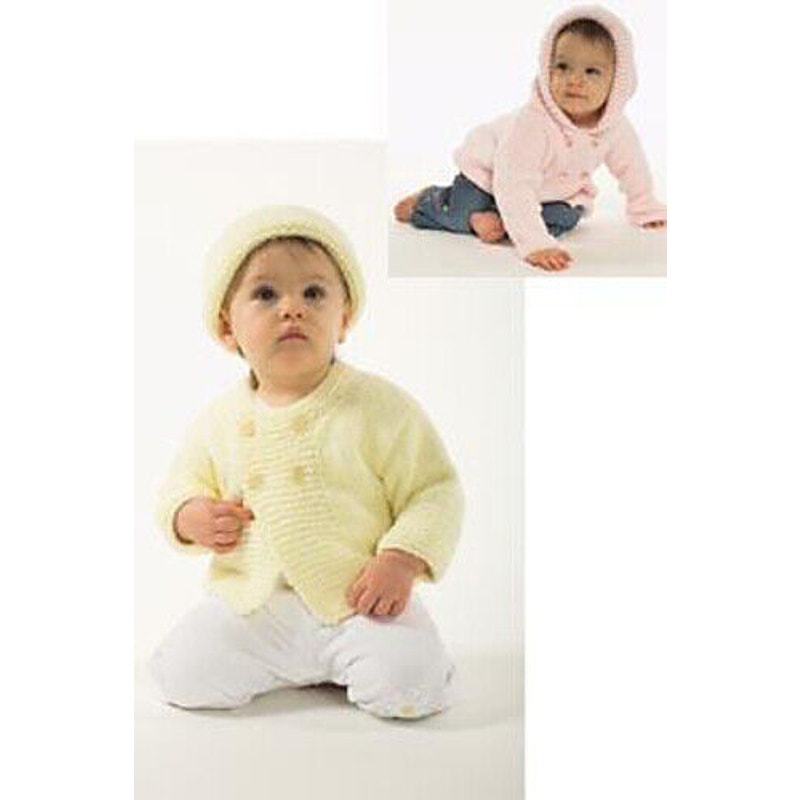 New Plymouth Yarn Co P630 Baby Cardigan and Hat Hooded Jacket Knitting Pattern
