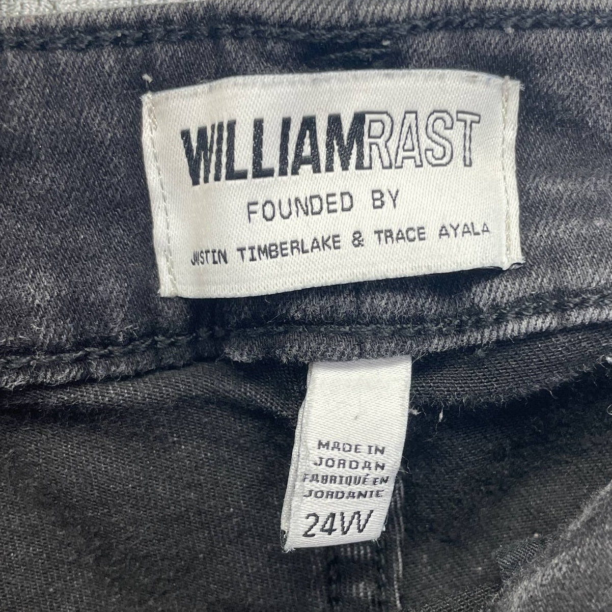 William Rast Womens Plus Size 24W Black Tapered Leg Stretch Cotton Denim Jeans