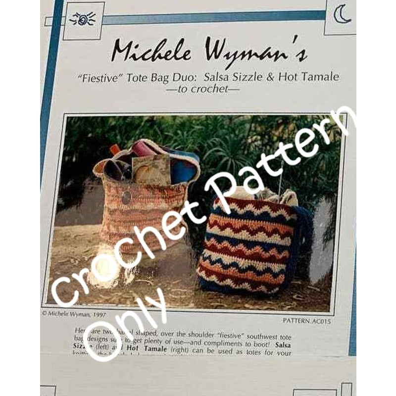 NWT Michele Wyman AC015 Effectiveness Design Fiestive Tote Bag Crochet Pattern
