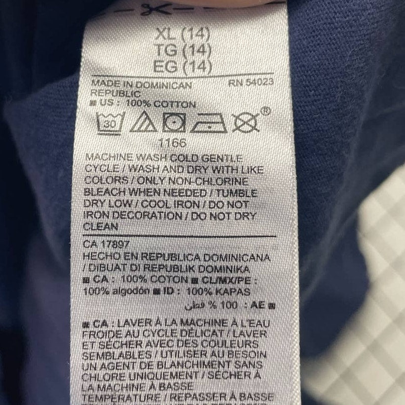 Old Navy Girls XL (14) You Can Change The World Long Sleeve Cotton Crew Neck Tee