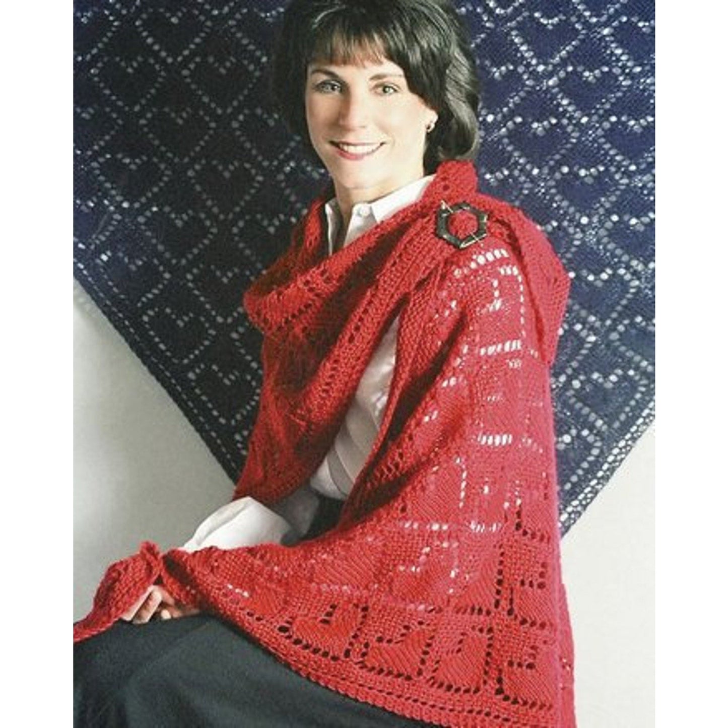 New Fiber Trends AC27 Queen of Hearts by Bev Galeskas Knitting Shawl Pattern