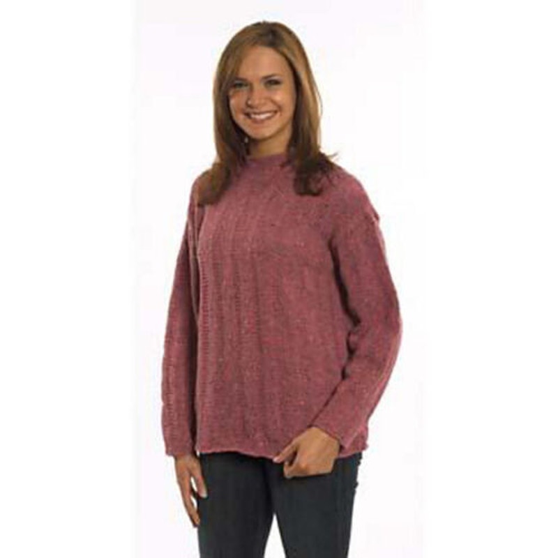 New Plymouth Yarn P624 Plymouth Tweed Ribbed Pullover Sweater Knitting Pattern