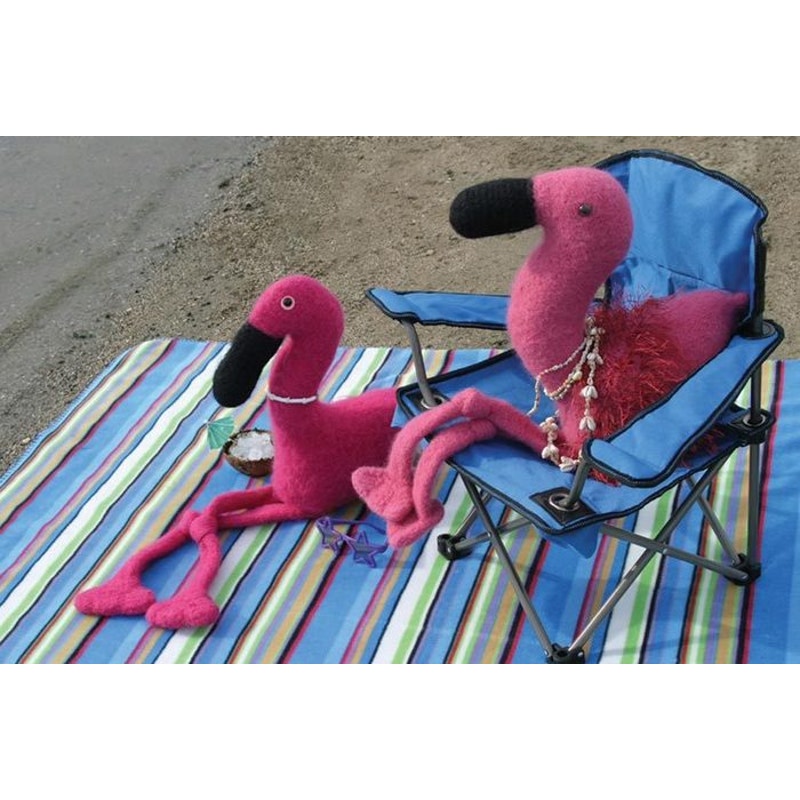 New Fiber Trends 221x Flamingo Beach Party Felt Stuffed Animal Knitting Pattern