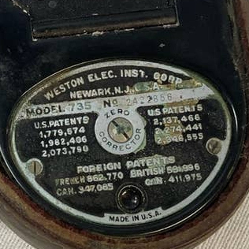 Vintage Weston Master II Universal Light Exposure Meter Model 735 Leather Case