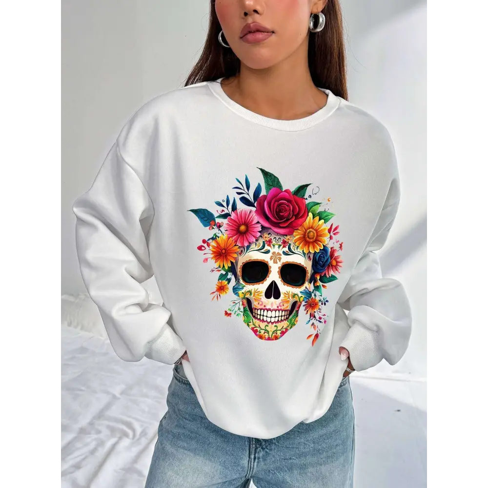 Sugar Skull Daily Wear Crew Neck Sweatshirt