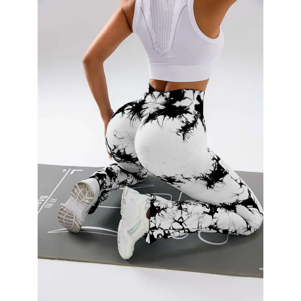Tie Dye Tummy Control Flare Yoga Pants