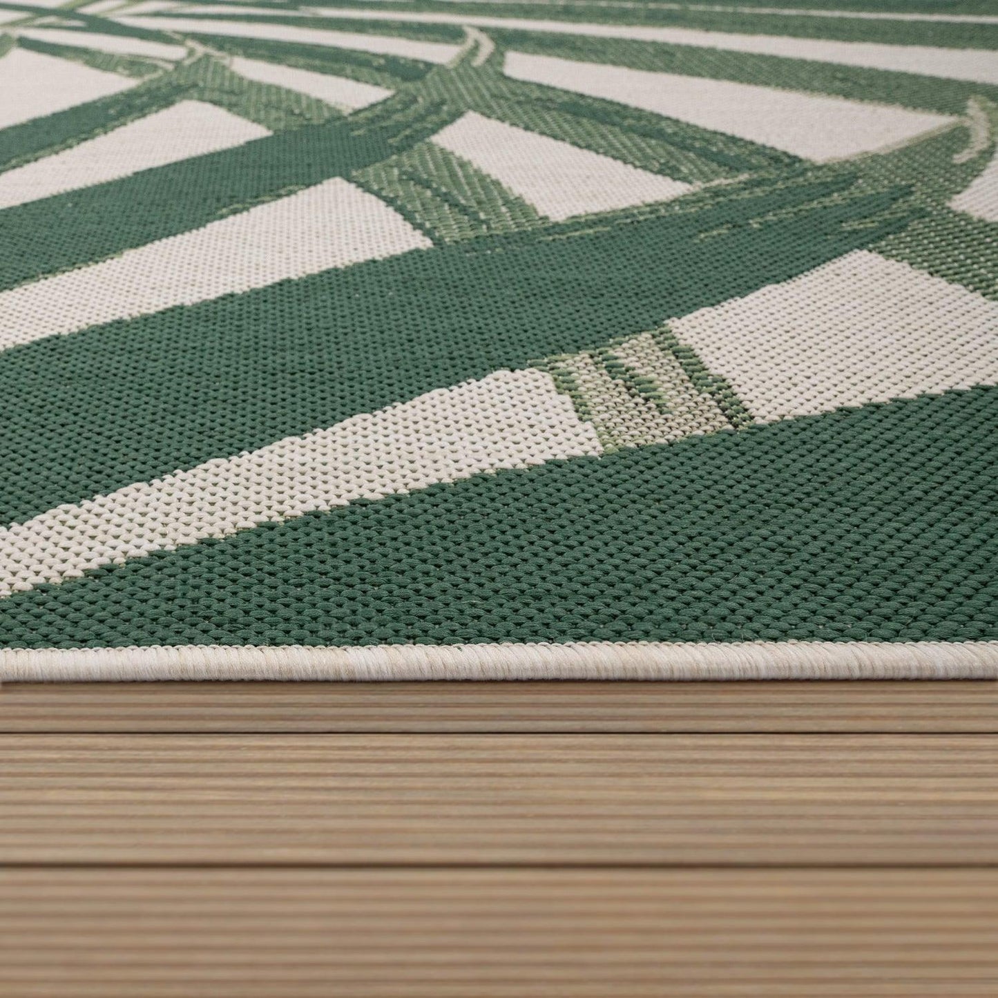 Tropical Outdoor Rug Ostende Palm Trees - Green Beige-4