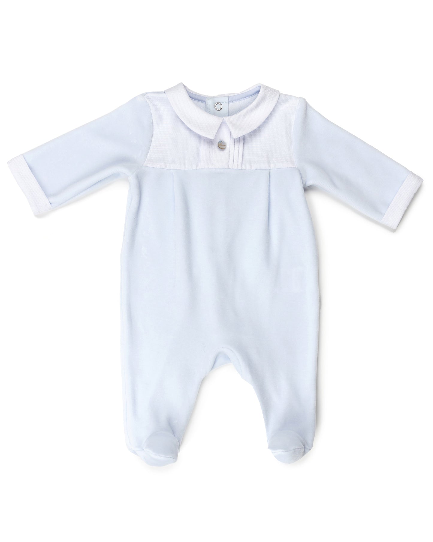PURETE - Blue Interlock Footie for Babies
