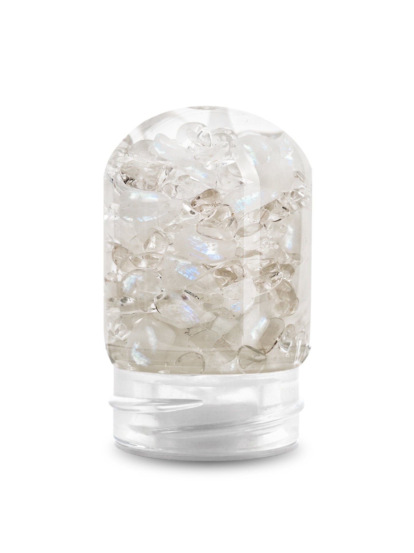 GemPod LUNA | Rainbow Moonstone and Clear Quartz