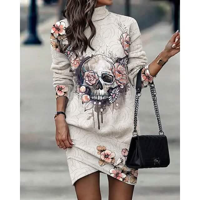 Women‘s Turtleneck Sweatshirt Dress