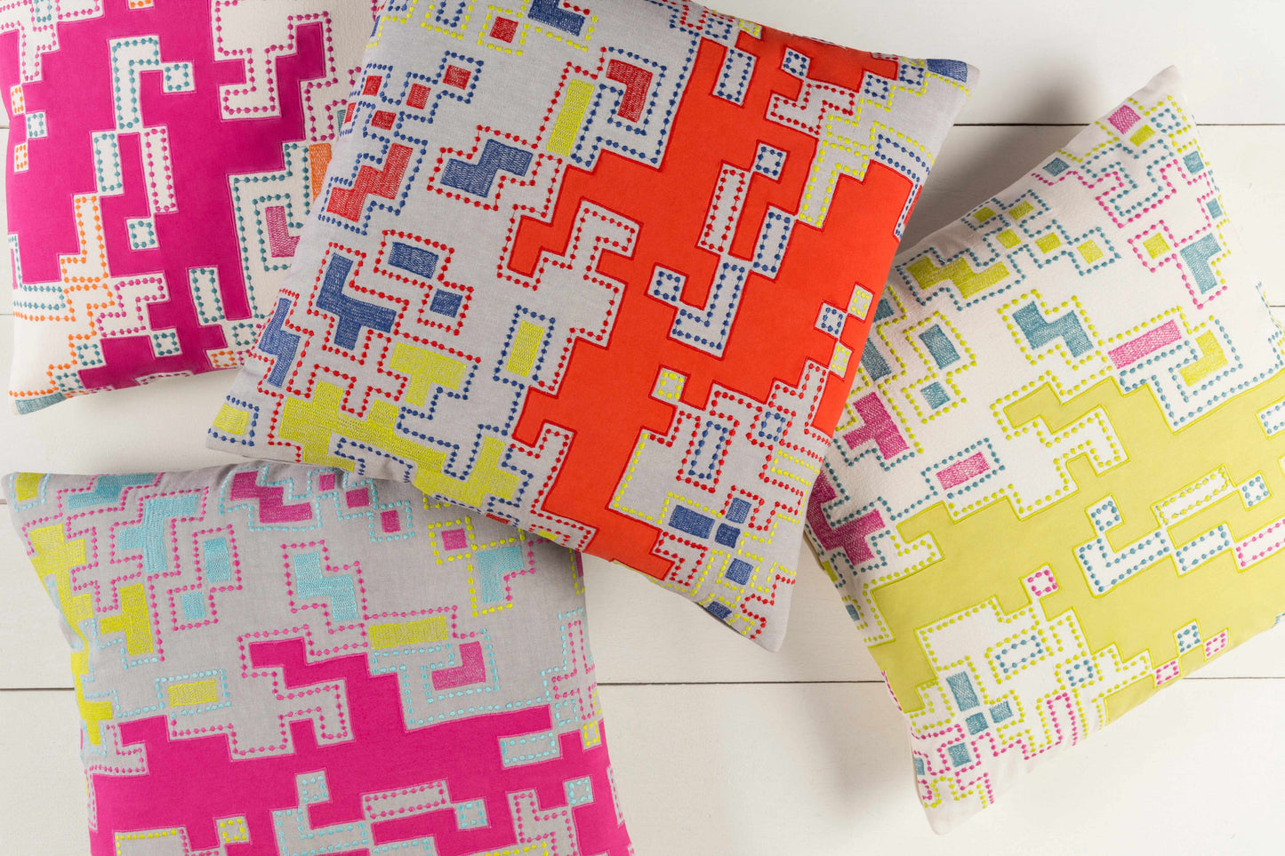 Yaxley Magenta Abstract Pattern Accent Pillow - Clearance-4