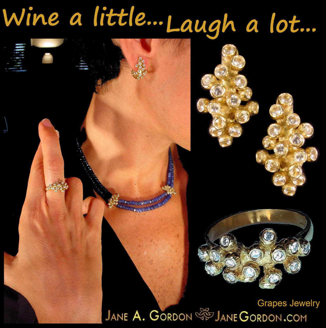 Grapes Ring, Sterling Silver with Diamonds-11