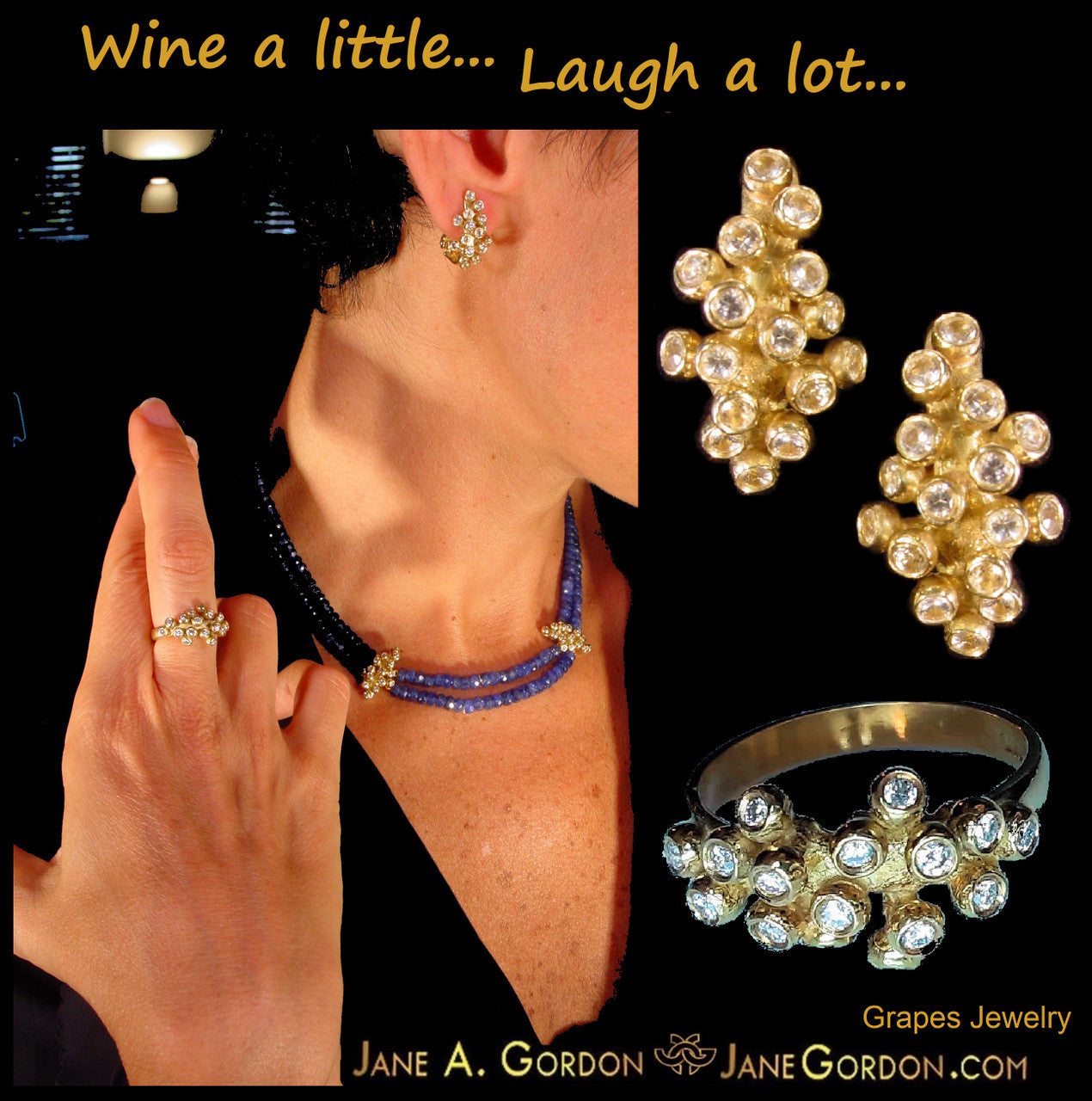 Demi Grape Earrings, Detachable Stud and Drop, 2 parts: 18K Gold & Diamonds-21