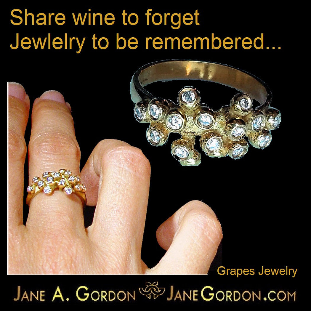 Demi Grape Earrings, Detachable Stud and Drop, 2 parts: 14K Gold & Diamonds-17