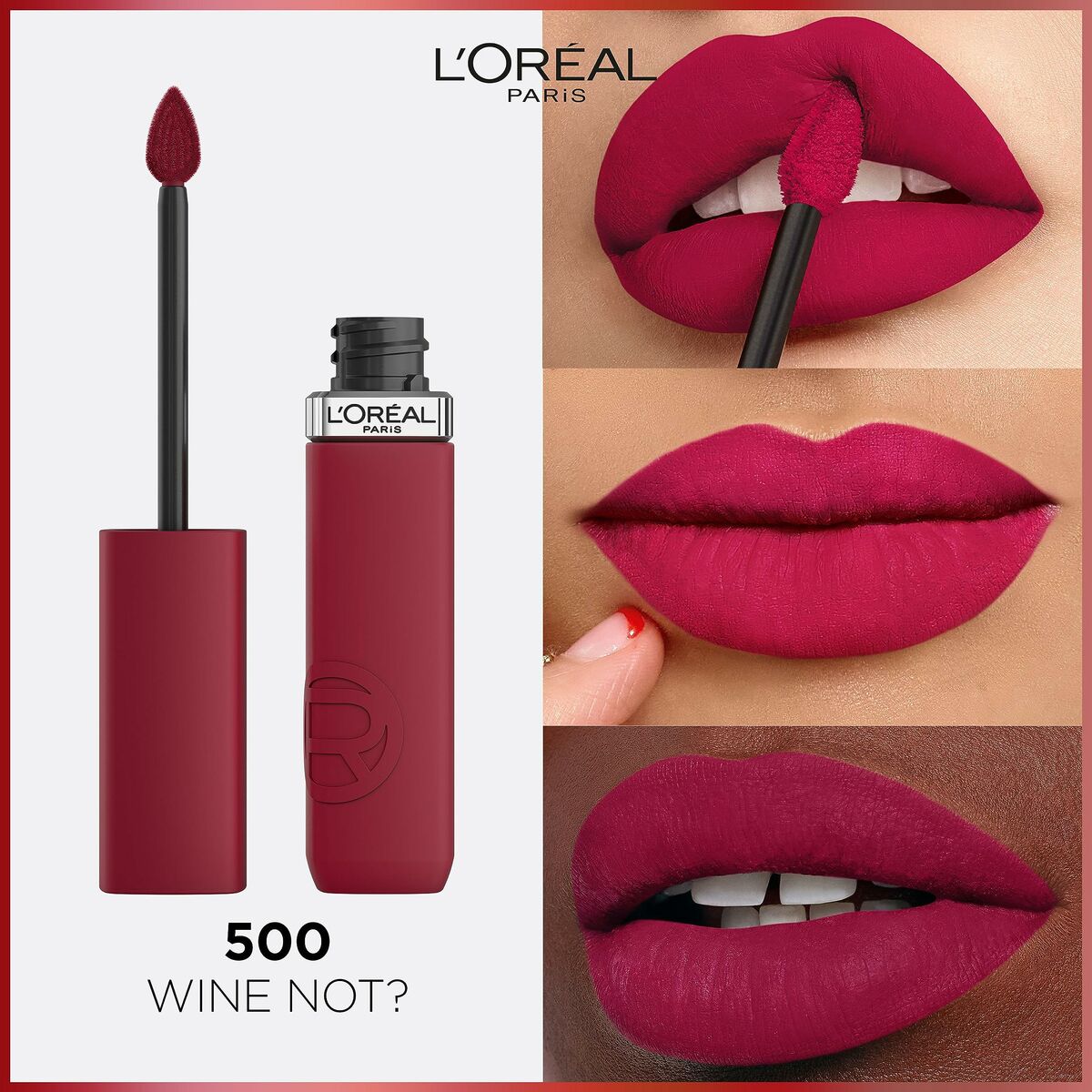 Liquid lipstick L'Oreal Make Up Infaillible Matte Resistance Wine not? Nº 500 Nº 500-Wine Not? (1 Unit)-3