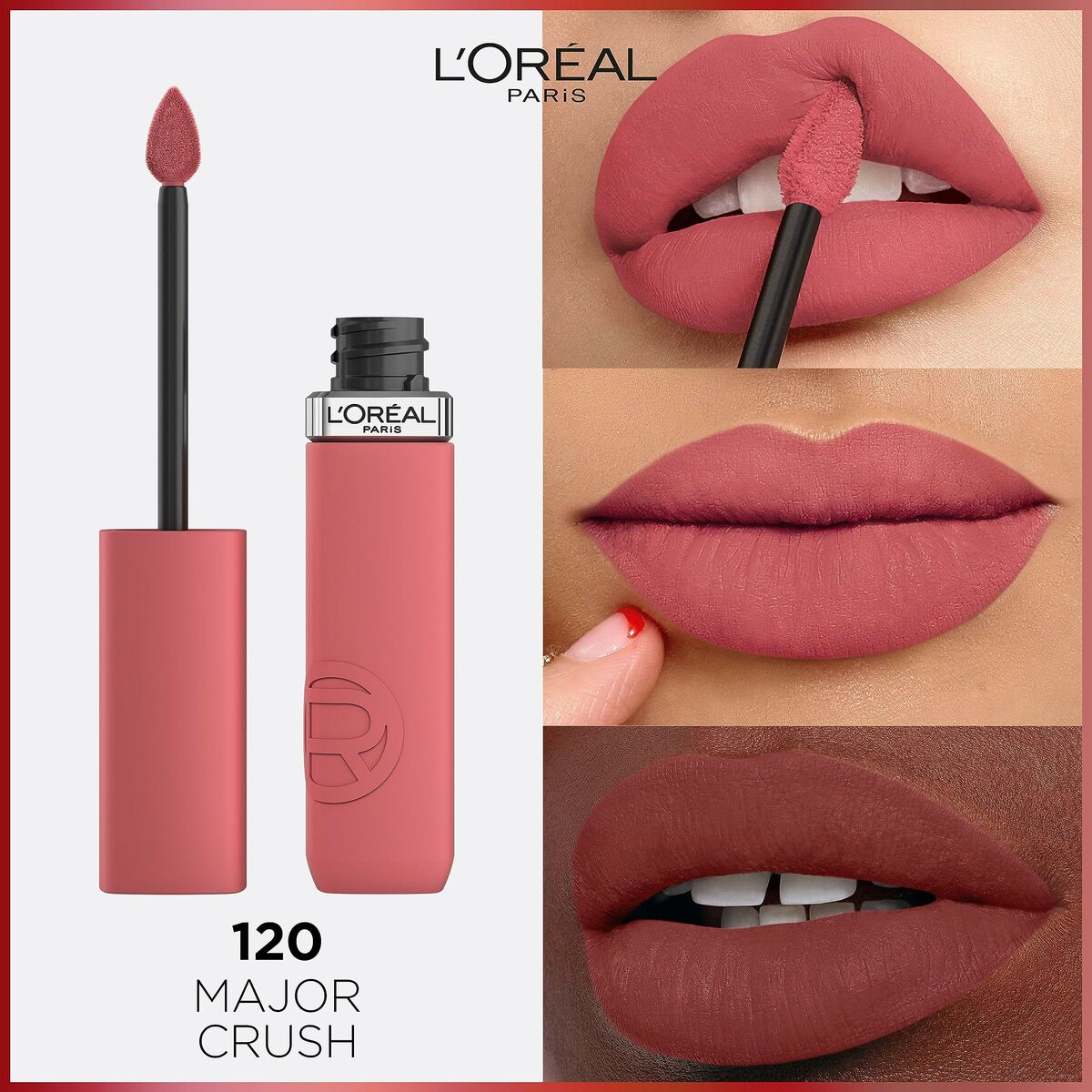 Liquid lipstick L'Oreal Make Up Infaillible Matte Resistance Nº 120 Nº 120-Major Crush (1 Unit)-3