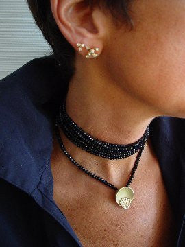 Bowl of Diamonds Necklace-Small-18K Gold Dots of Diamonds, Sterling Silver-5