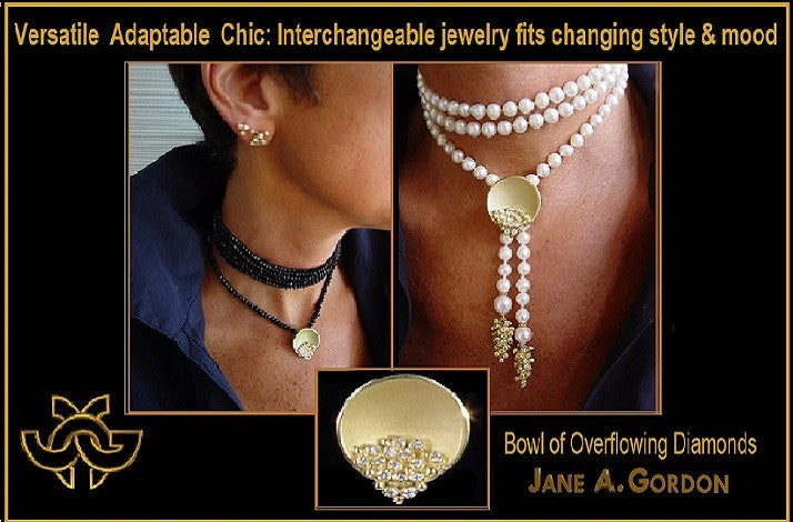 Bowl of Diamonds necklace-small-18K gold-4