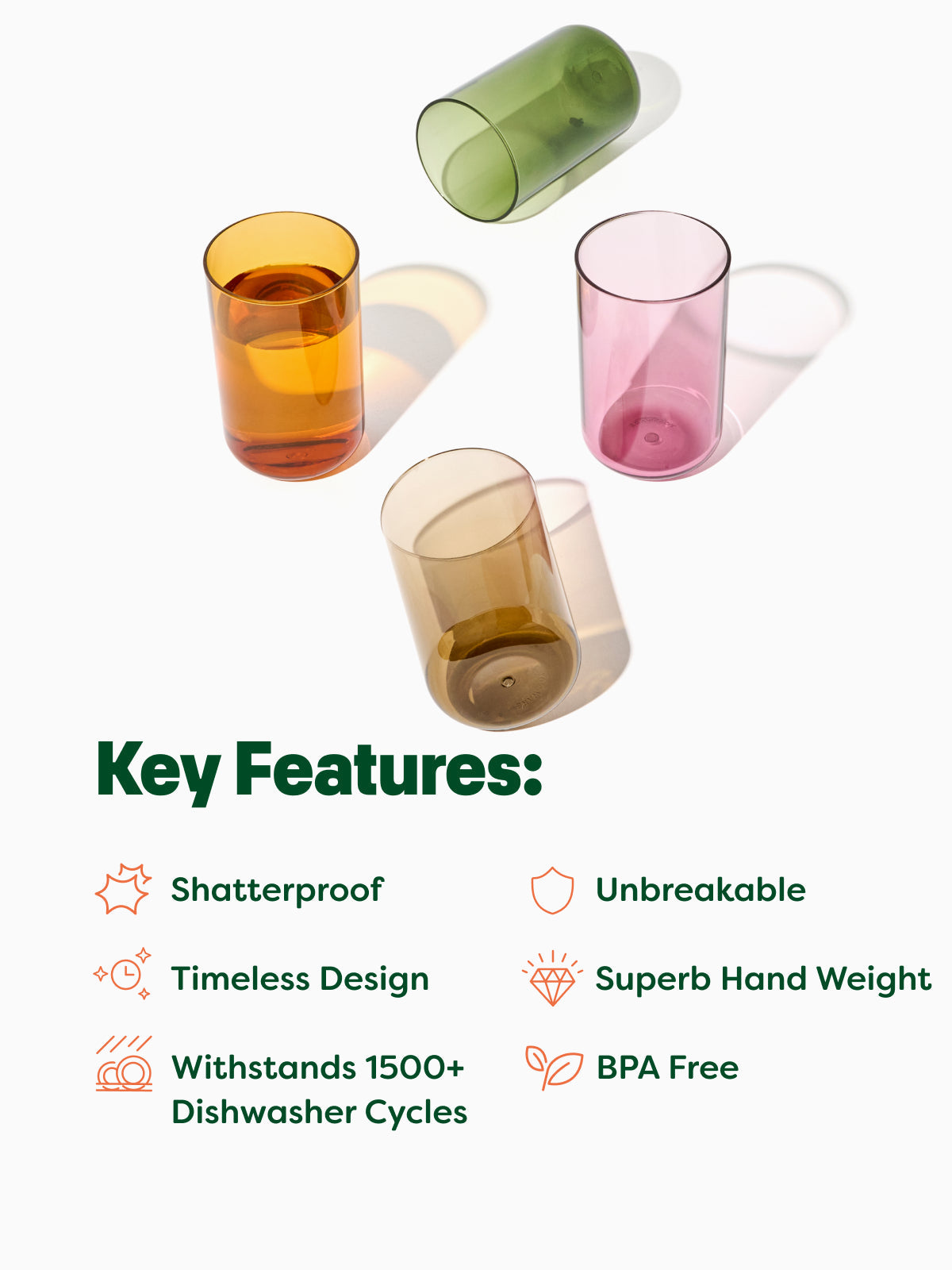 RESERVE 10oz Tumbler Tritan™ Copolyester Glass - Mixed Color Set - Bulk-3