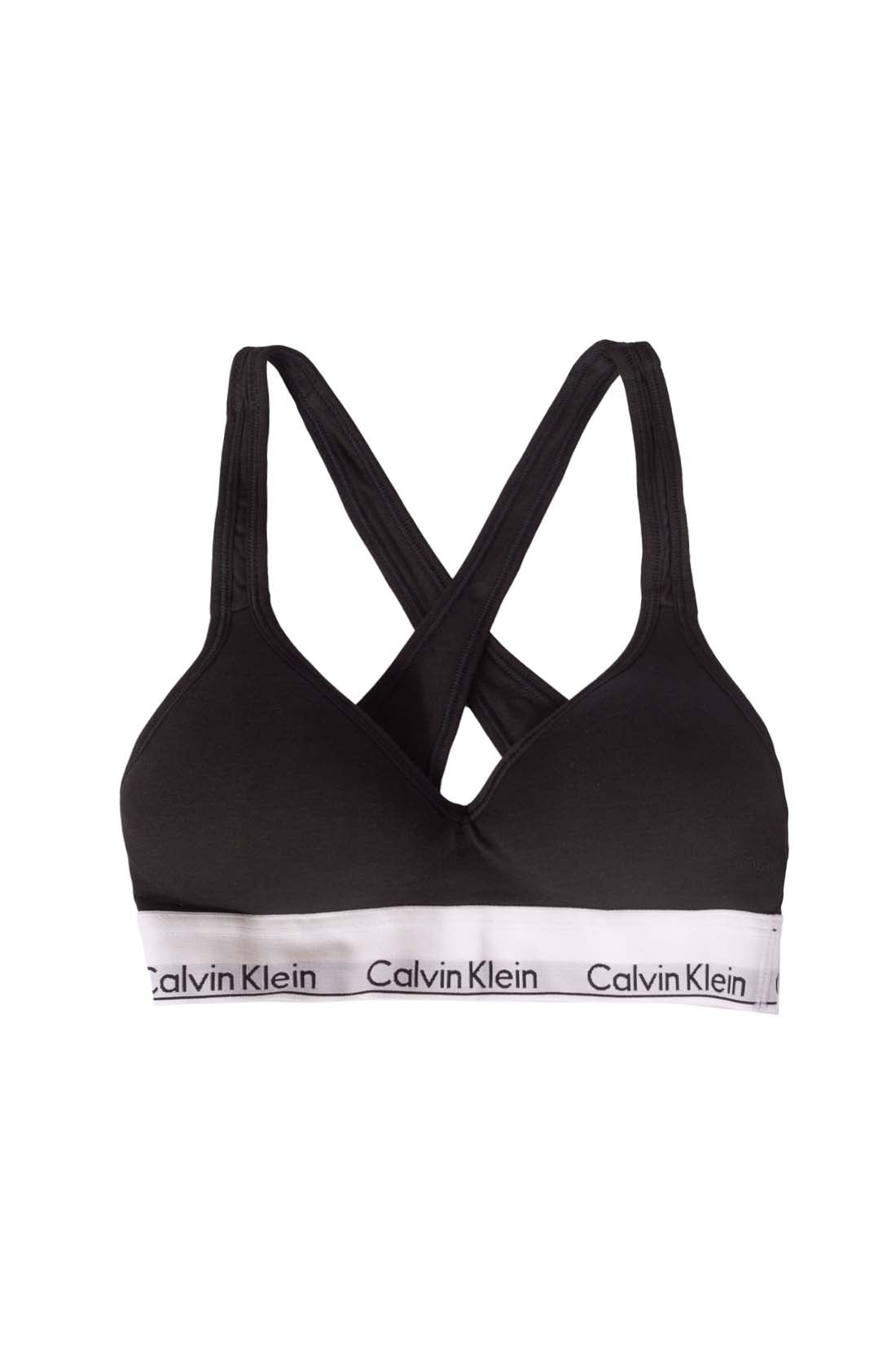 CALVIN KLEIN - Women's bralette with cross design and logo  - Size L-1