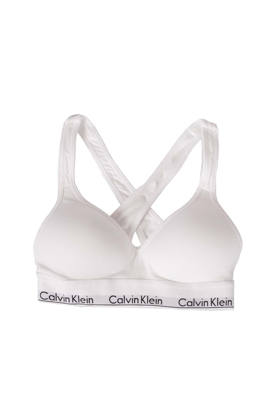 CALVIN KLEIN - Women's bralette with cross design and logo  - Size L-10