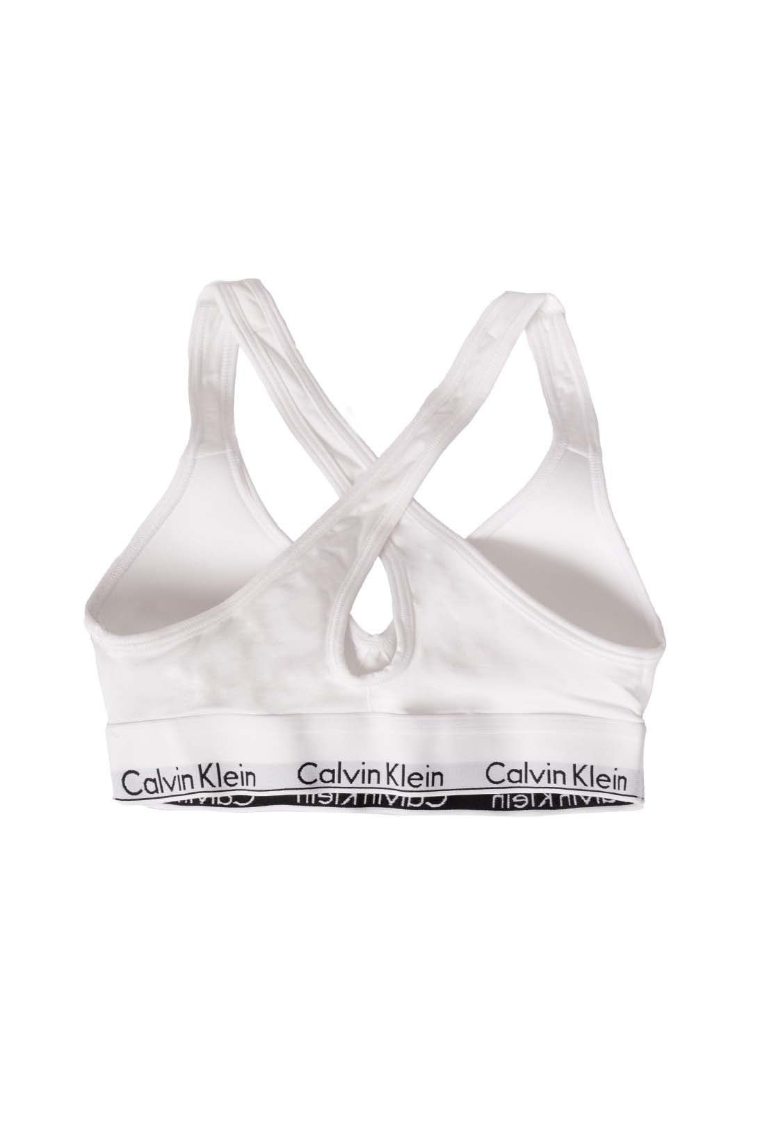 CALVIN KLEIN - Women's bralette with cross design and logo  - Size L-6