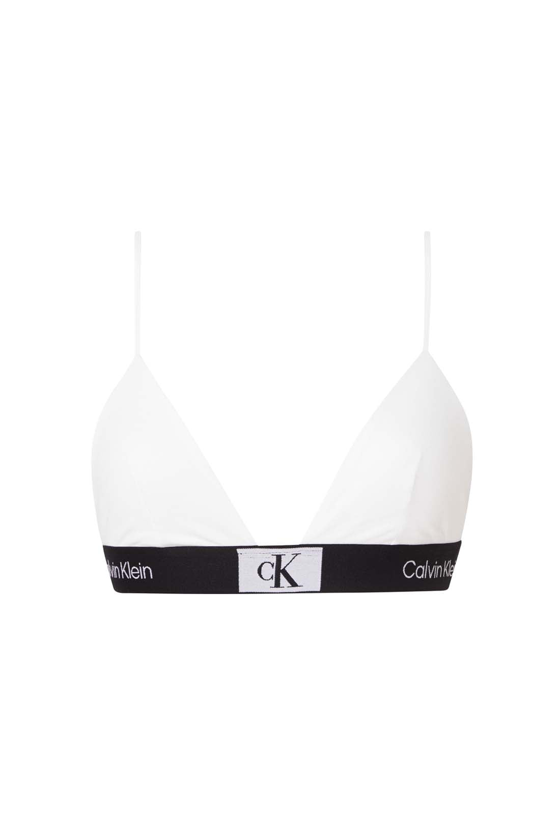 CALVIN KLEIN - Women's triangle bralette with logo   - Size L-1