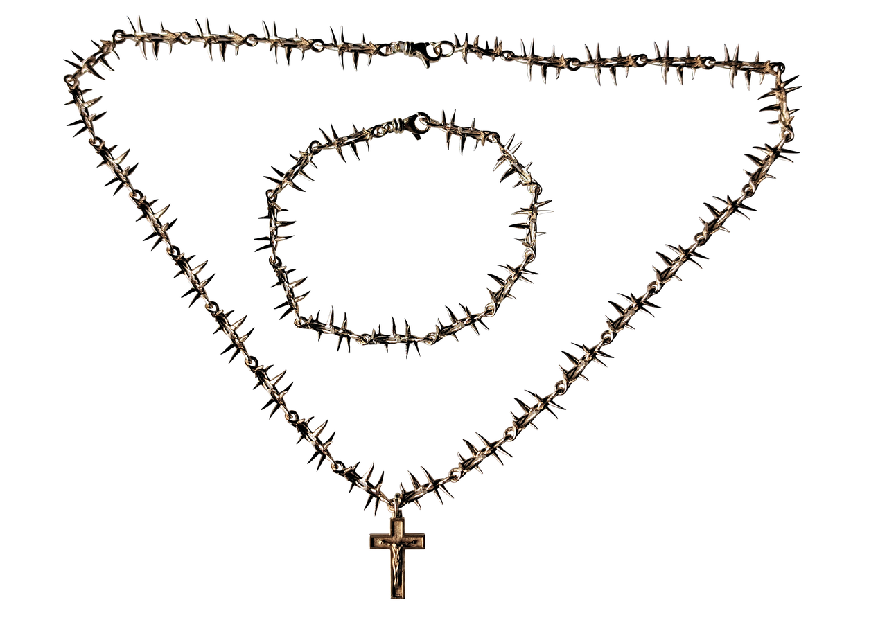 Custom Order: Chain of Thorns Necklace and Bracelet-5