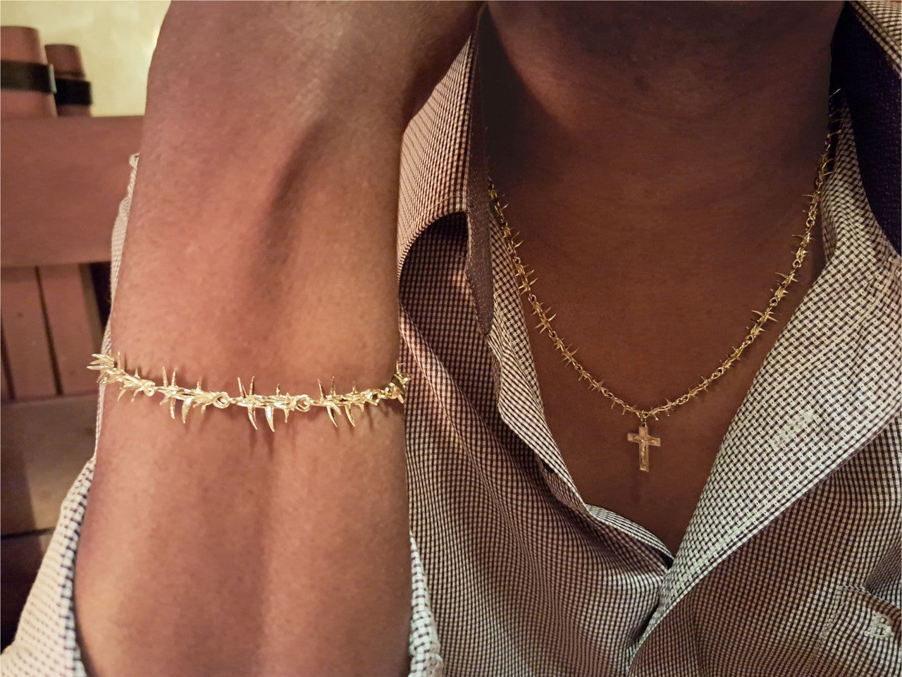 Custom Order: Chain of Thorns Necklace and Bracelet-1
