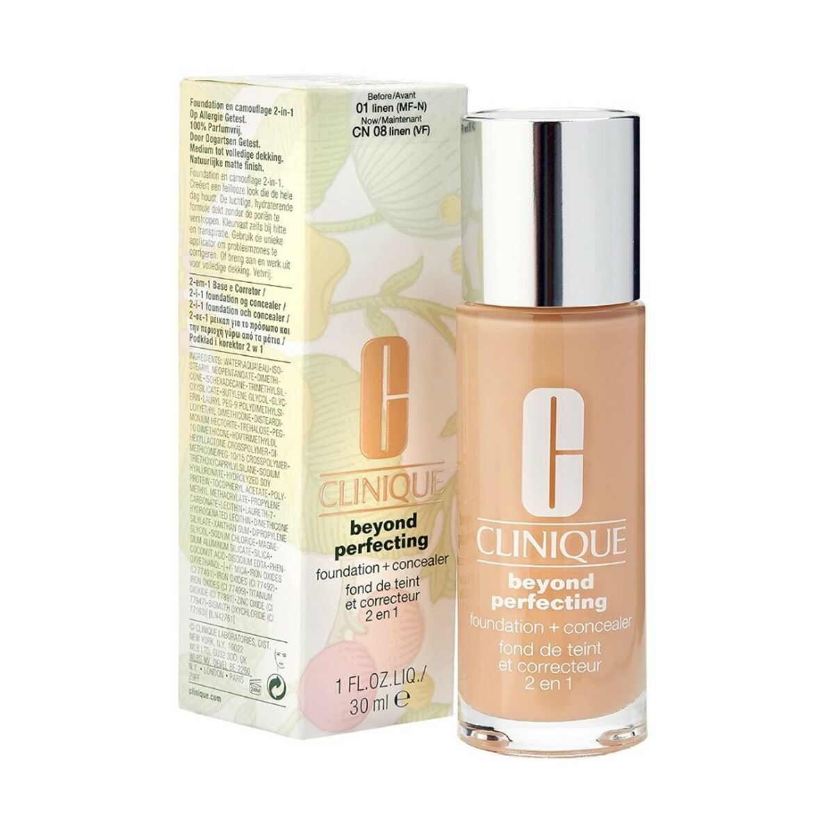 Liquid Make Up Base Clinique Beyond Perfecting Nº 1-Linen 30 ml 2-in-1-0