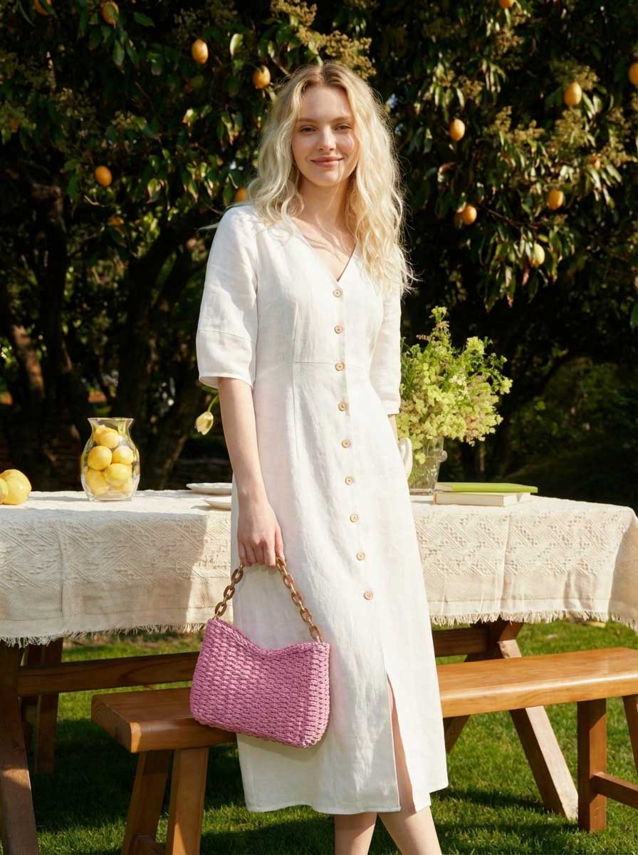 Colorful Woven Straw Shoulder Bag