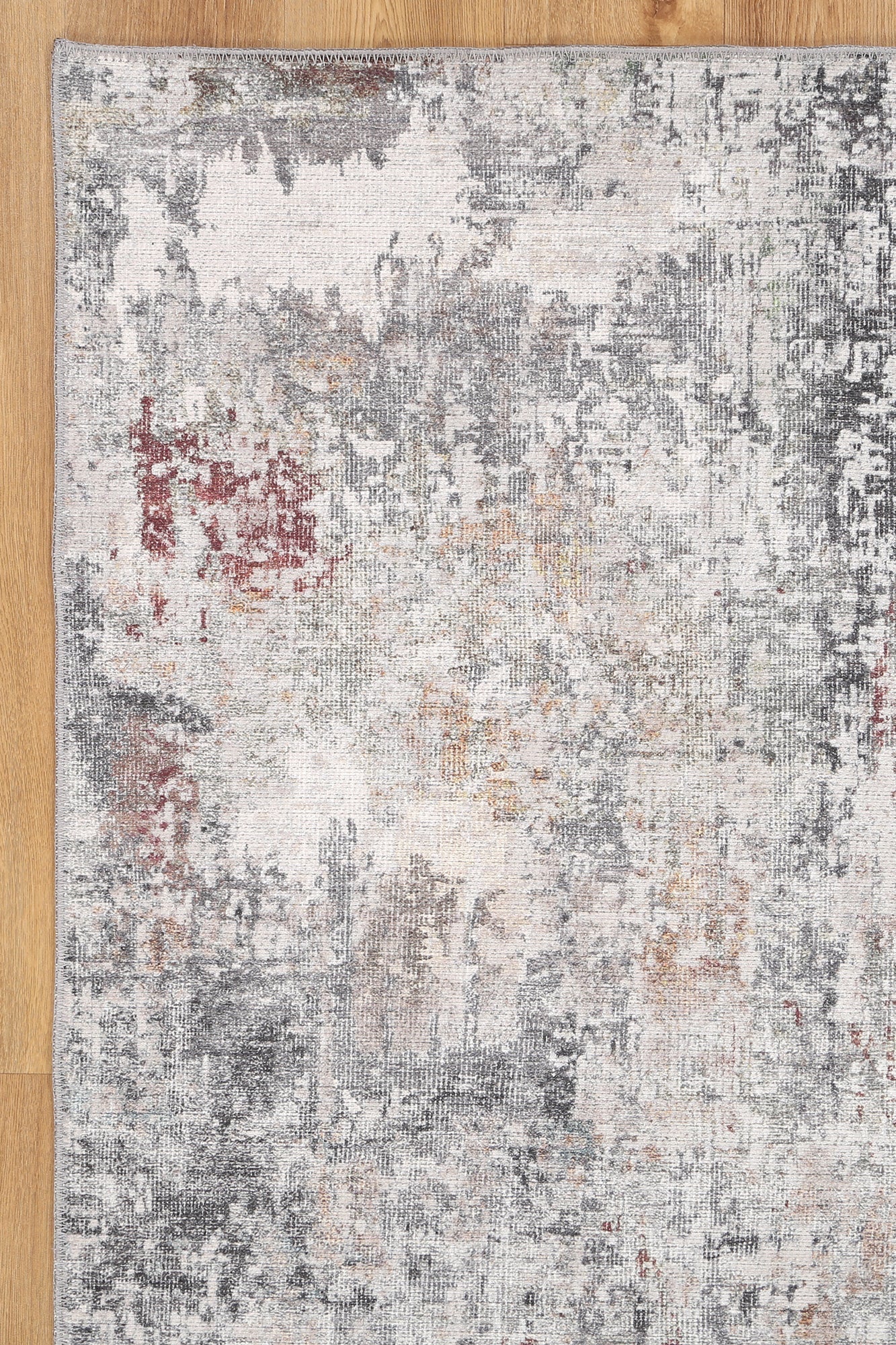 Colette Machine Washable in Grey & Red Rug-3