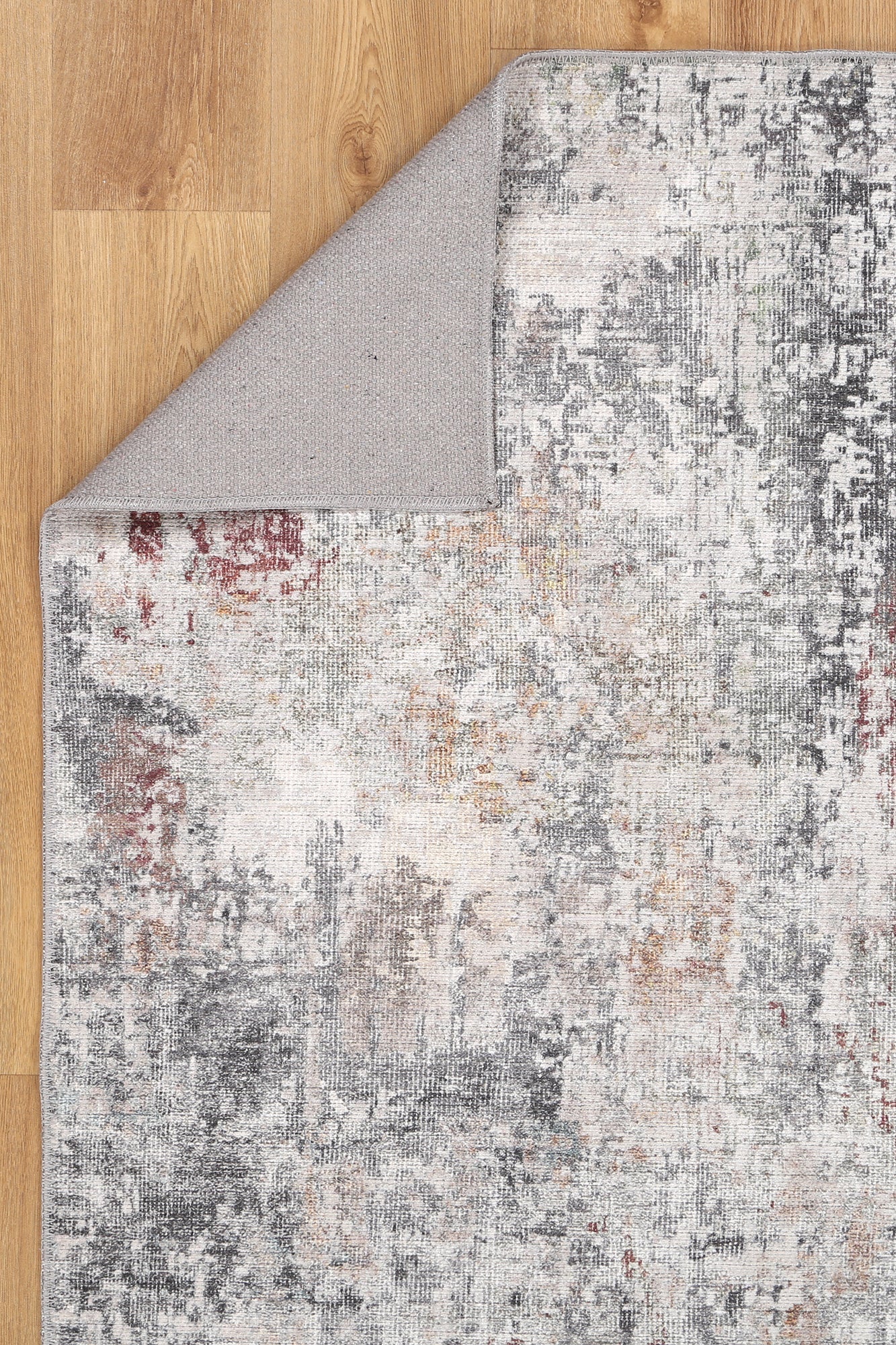 Colette Machine Washable in Grey & Red Rug-4