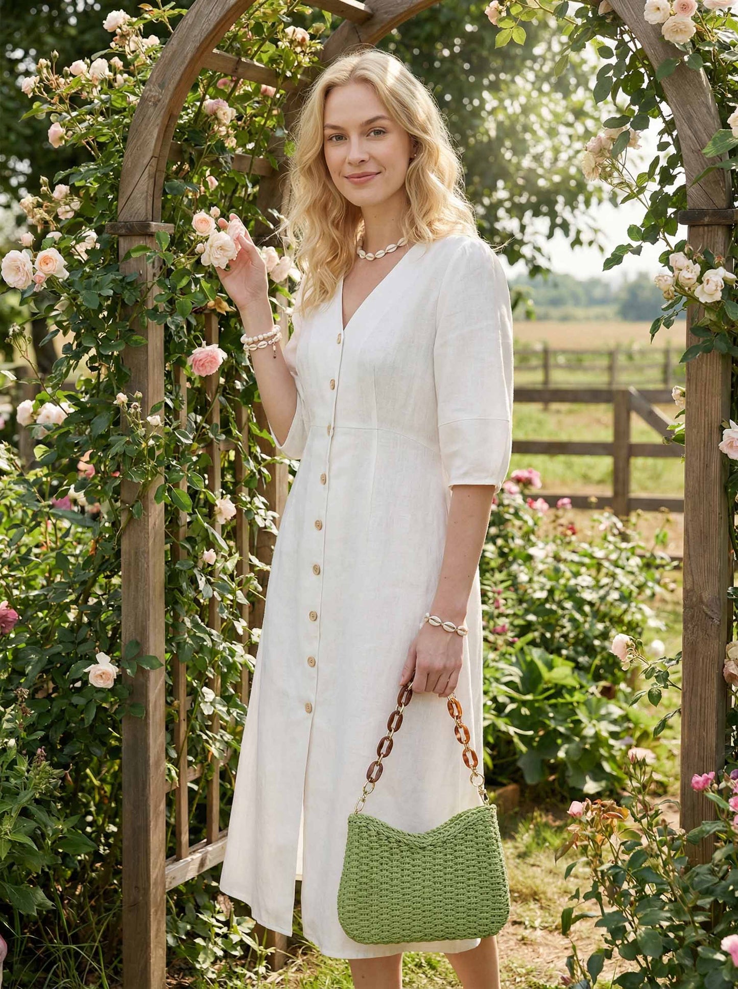 Colorful Woven Straw Shoulder Bag