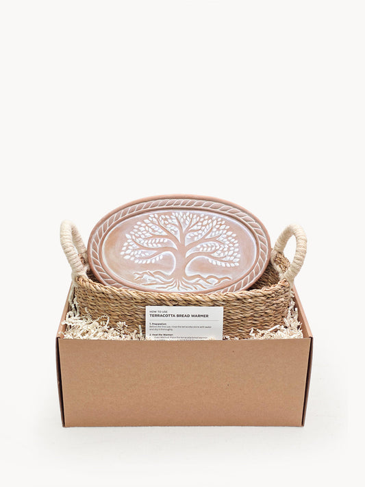 Bread Warmer & Basket - Tree of Life Oval-0