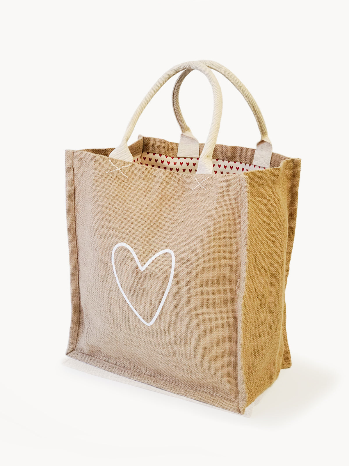 Jute Canvas Gift Bag - Love (L)-0