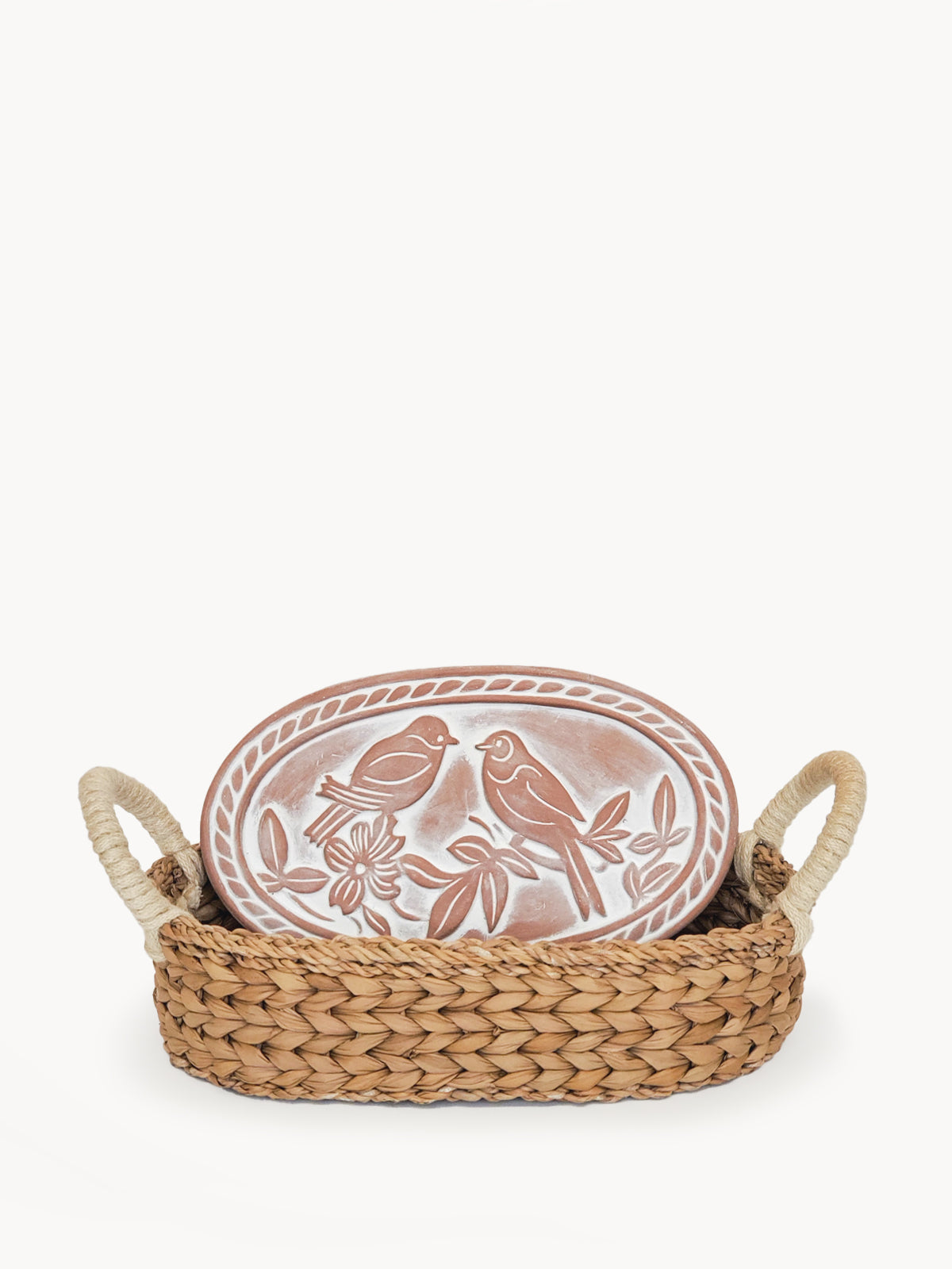 Bread Warmer & Basket - Lovebirds Oval-3
