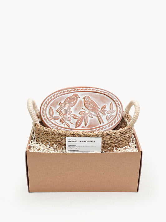 Bread Warmer & Basket - Lovebirds Oval-0