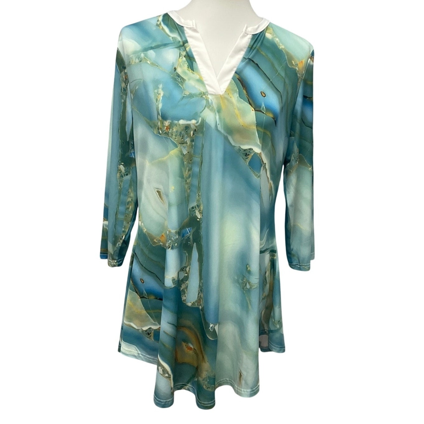 Lily by Firmiana Womens XL Long Sleeve Polyester Blend VNeck Long Tunic Top