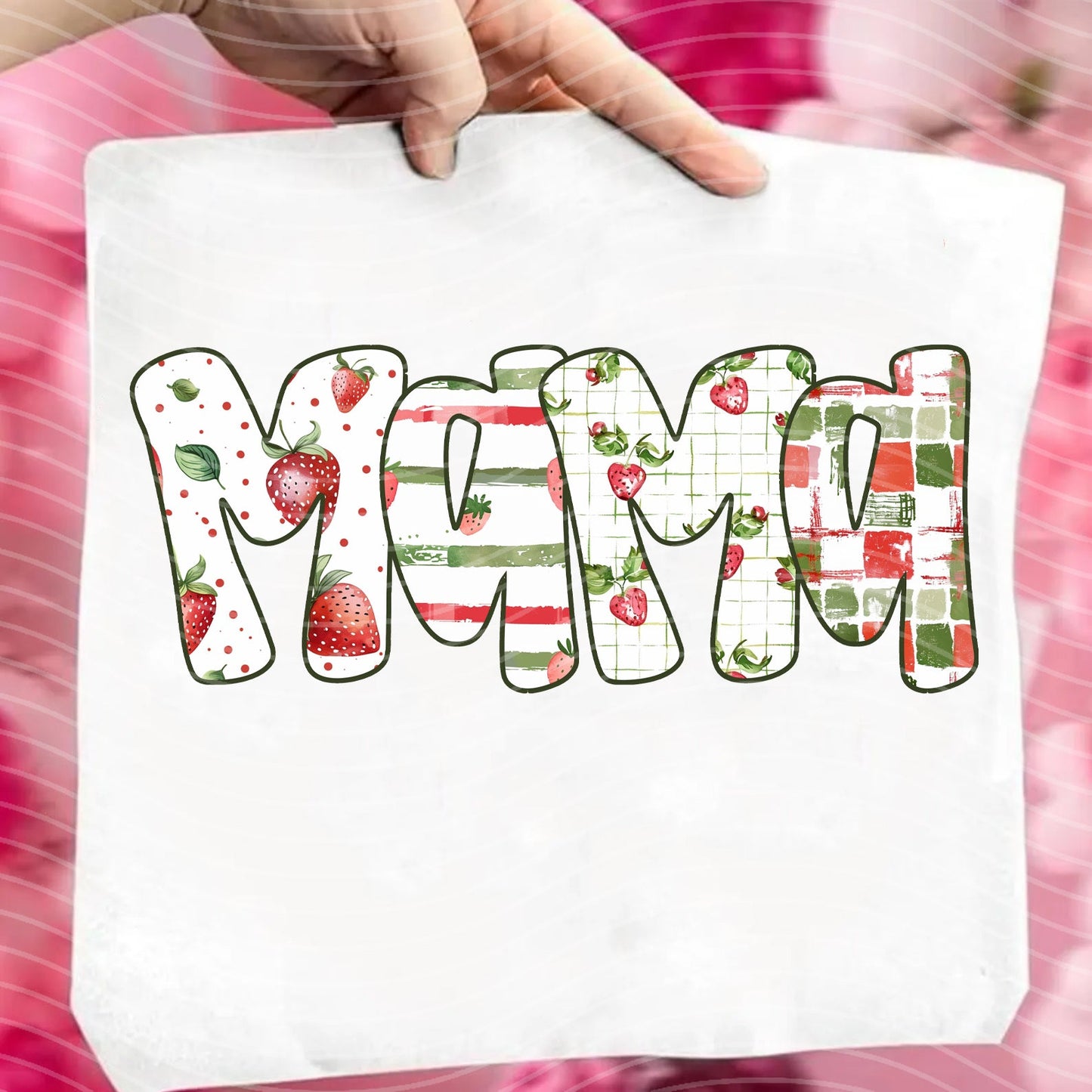 Mama Strawberries Name Graphic Tee