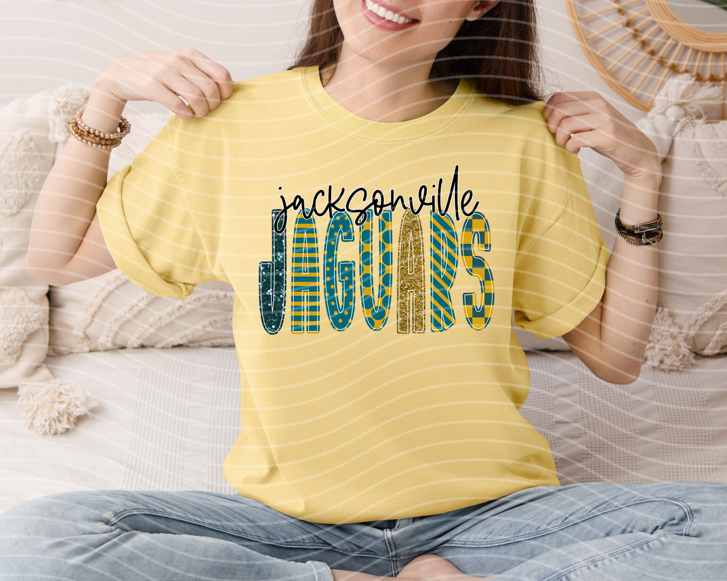 Jaguars Doodle Font Graphic Tee