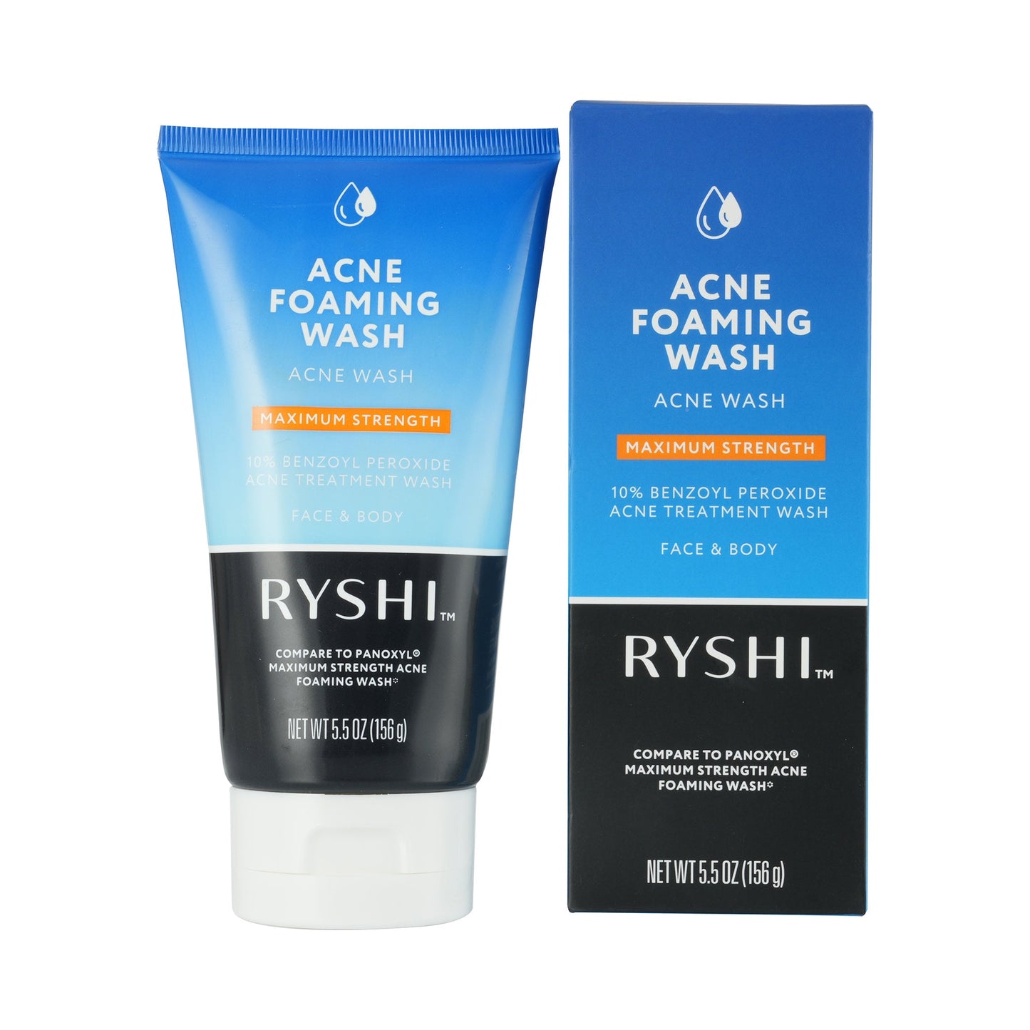 Acne Foaming Wash – Maximum Strength Acne Treatment with 10% Benzoyl Peroxide | Face & Body Cleanser | Fragrance-Free-0