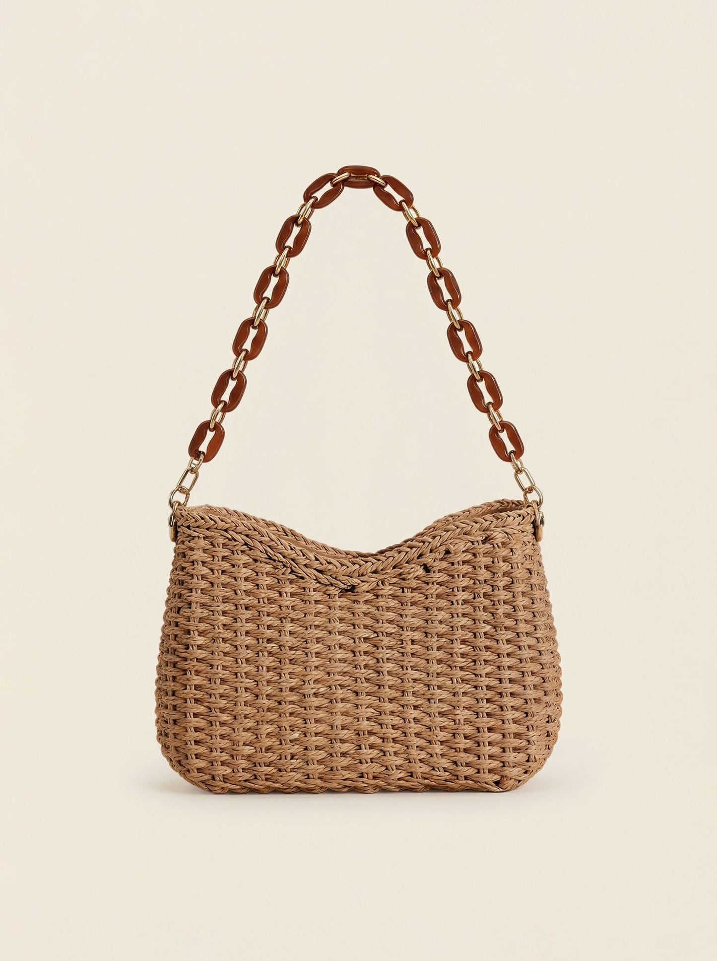 Colorful Woven Straw Shoulder Bag