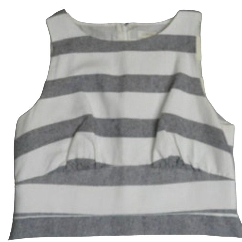 J Crew Womens Size 8 Linen Blend White Navy Striped Sleeveless Sheath Dress