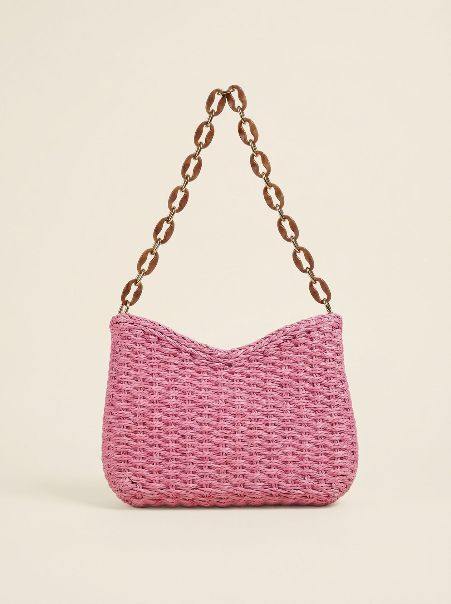 Colorful Woven Straw Shoulder Bag