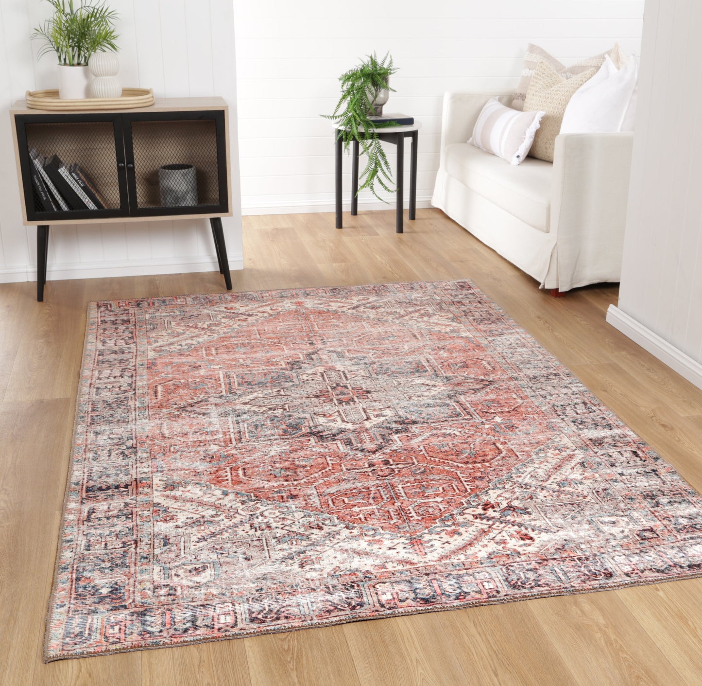 Jezebel Classic Design Machine Washable in Beige Rug-1