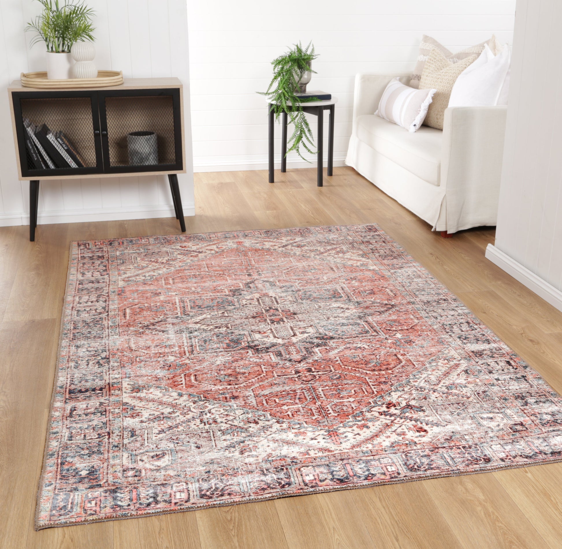 Jezebel Classic Design Machine Washable in Beige Rug-1